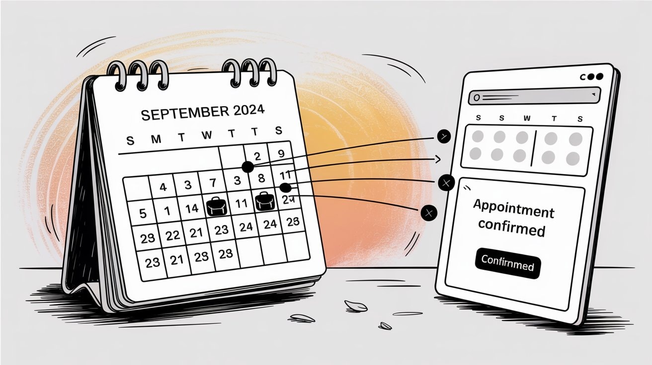 Calendar integration showing automated appointment scheduling and confirmation