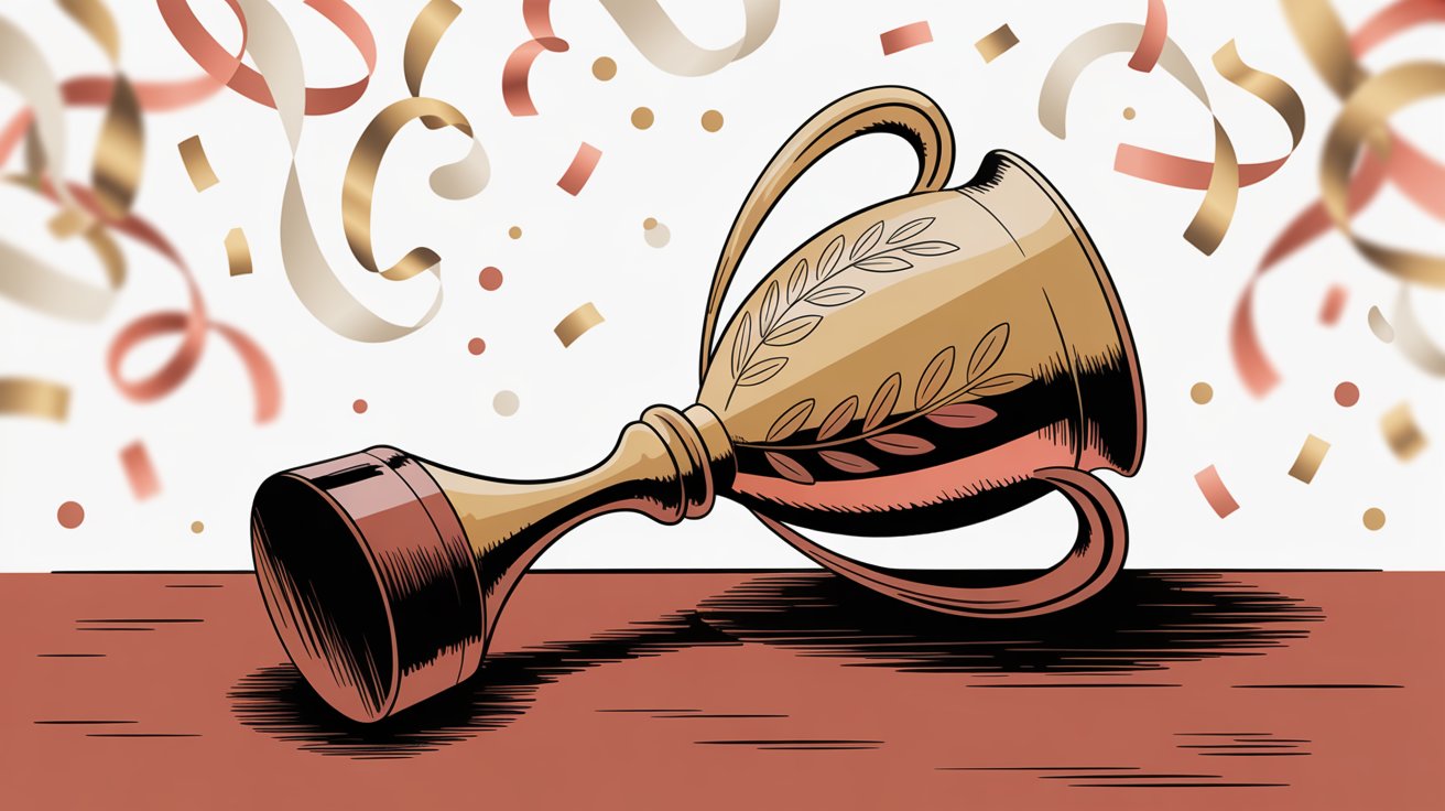 Post event follow-up completion and celebration illustration