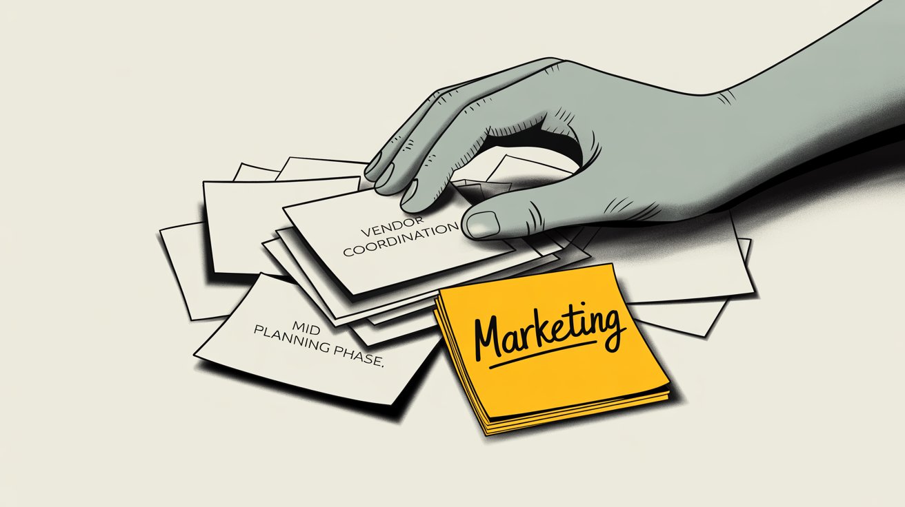Mid planning phase vendor coordination and marketing illustration