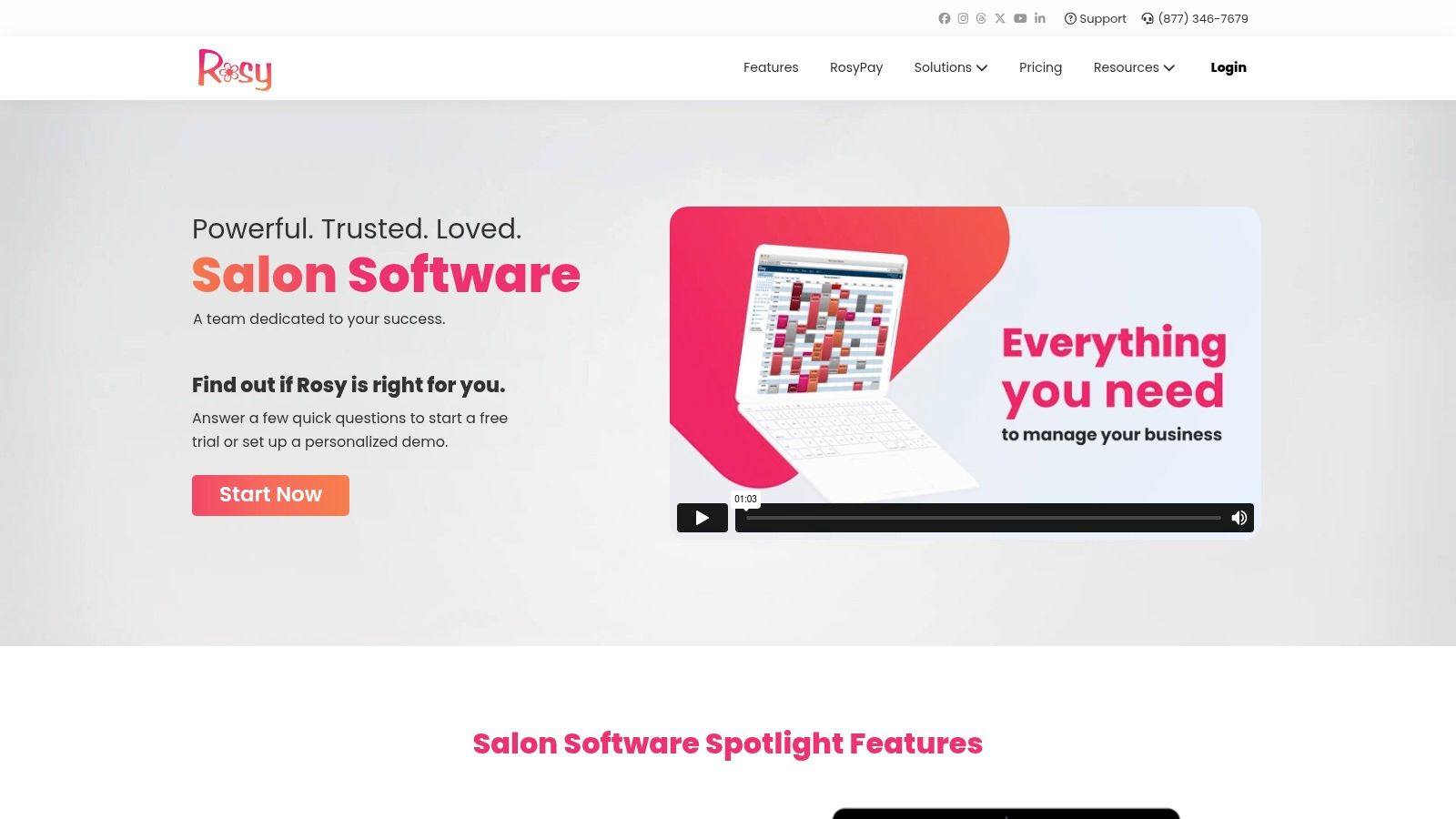 Rosy Salon Software