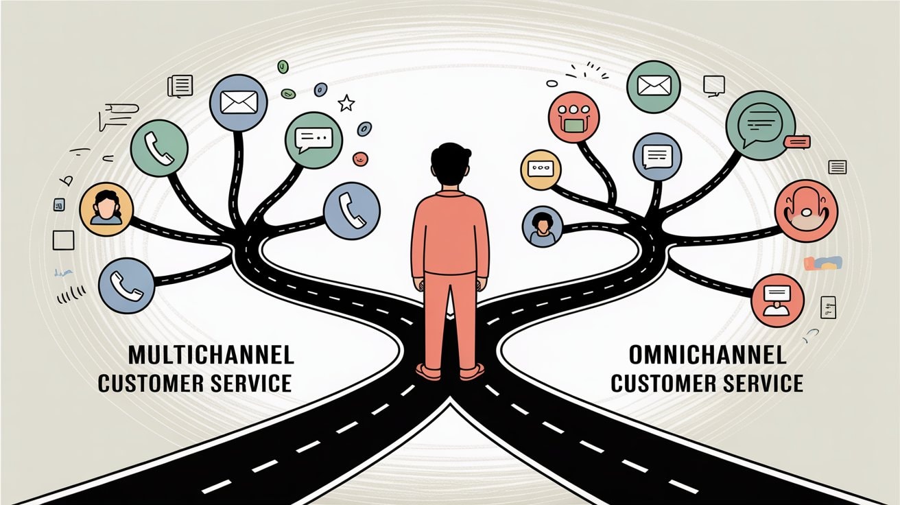 Multichannel offers disconnected channels while omnichannel integrates all customer touchpoints into one seamless experience