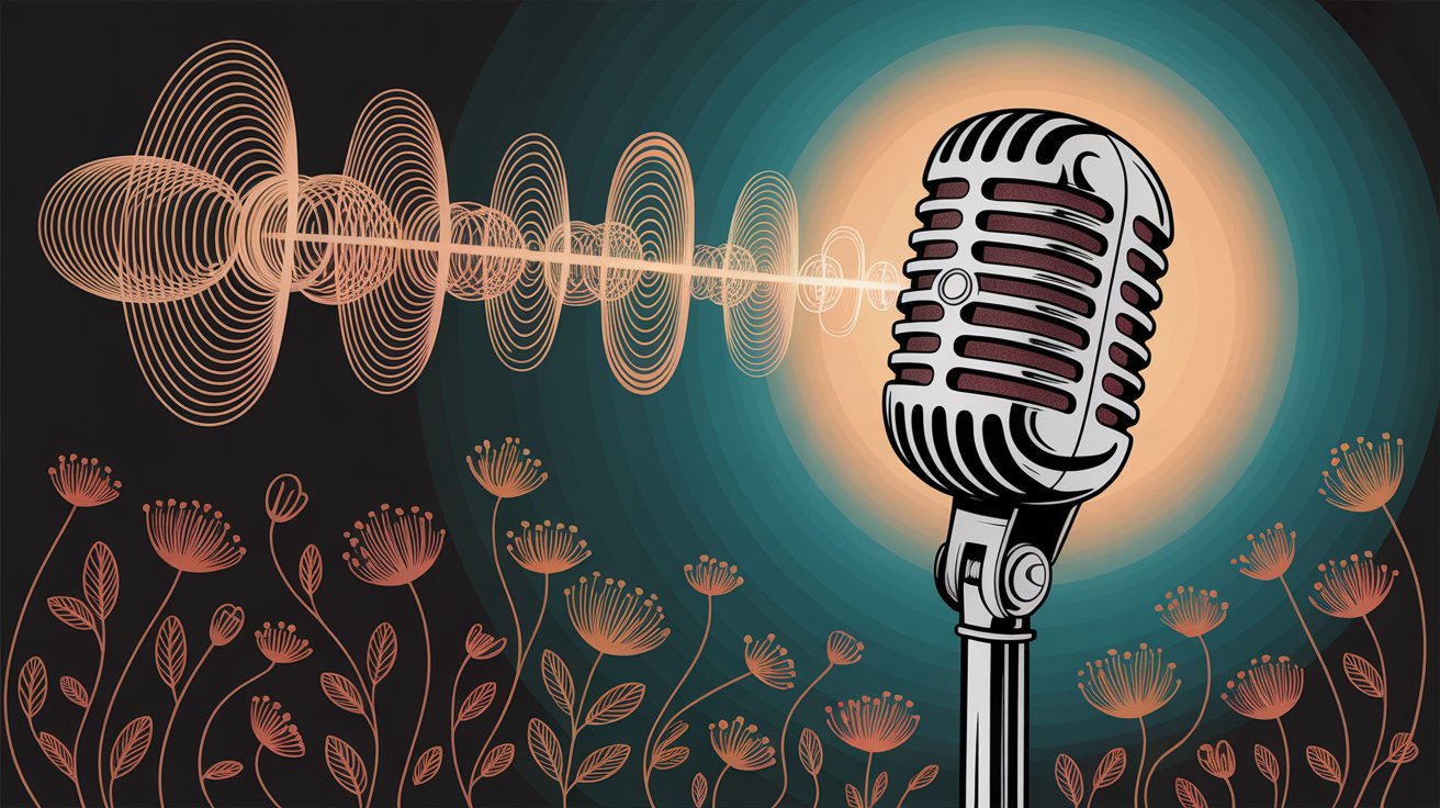 Speech recognition converting voice to text with sound wave visualization