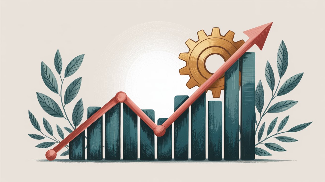 Cost savings comparison showing automation efficiency with upward trending financial performance