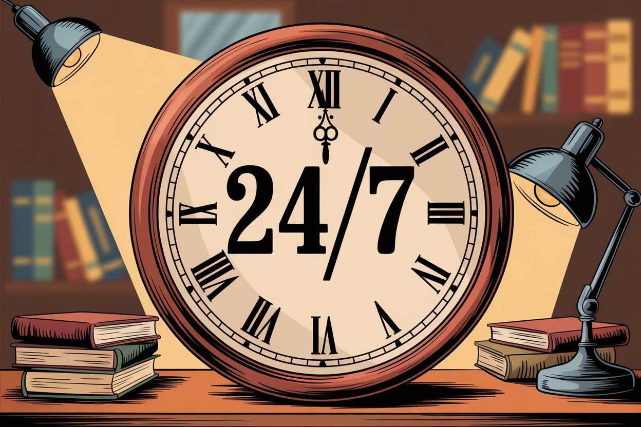 Round-the-clock AI receptionist availability concept