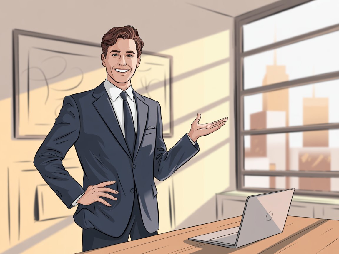 Happy successful business owner never missing important customer calls